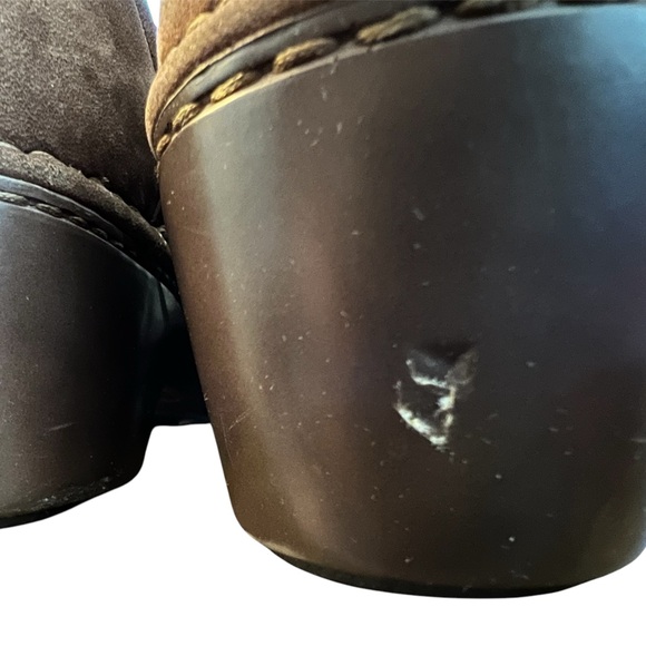 Ariat Womens Westlake Leather Suede Stitched Flower Western Clogs Size 7.5 Brown - Picture 4 of 11